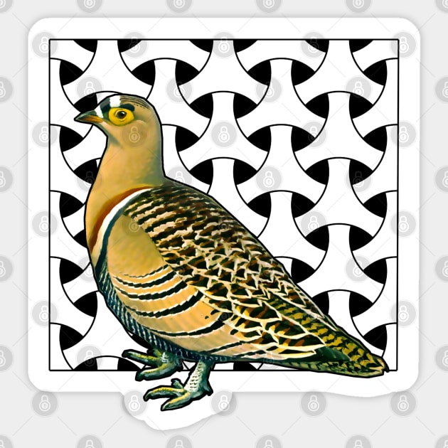 Yellow dove with decorated background Sticker by Marccelus